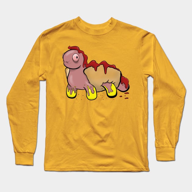 Hot Dog Monster Long Sleeve T-Shirt by ArtOfJHammond